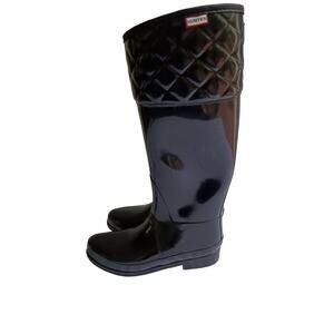 Hunter Boots Rigley Top Quilt Glossy Riding Style Rain Women's Size 7